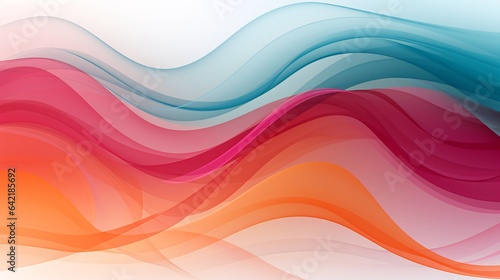 Flowing Curved Lines in Pink, Purple, Blue, and Orange - AI Generated