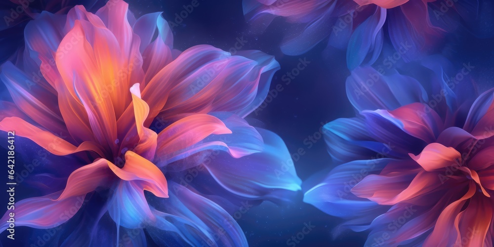 Beautiful abstract neon light impressionistic floral design background. beautiful Generative AI AIG32