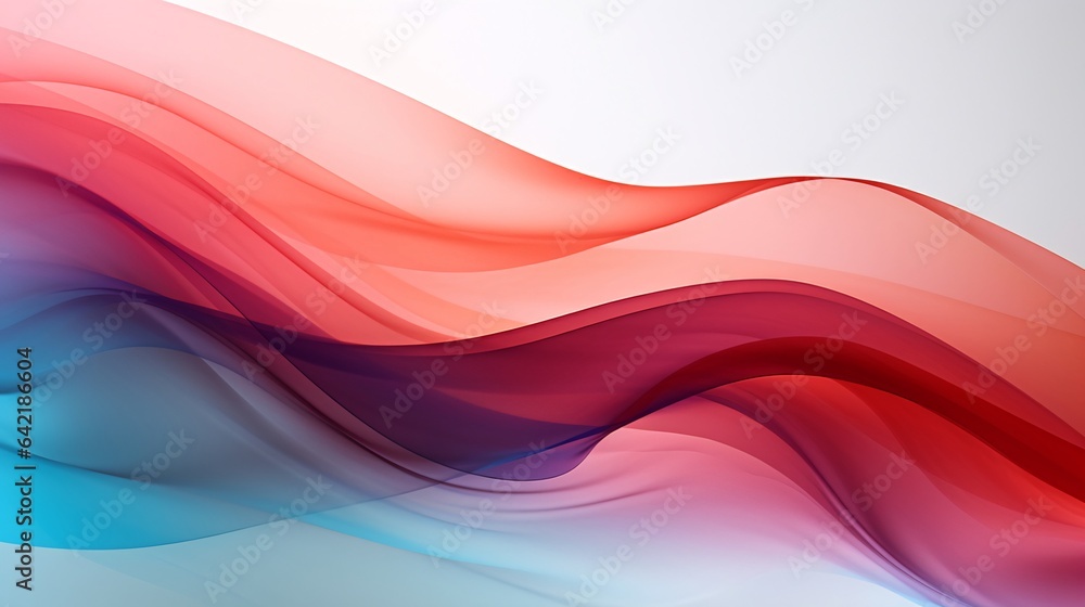 Fluid Red and Blue Shape on White Background, AI Generated Fluid Red and Blue Shape on White Background, AI Generated