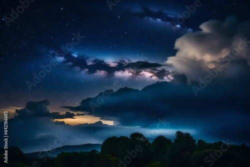 Night starry sky. Night cloudy sky 