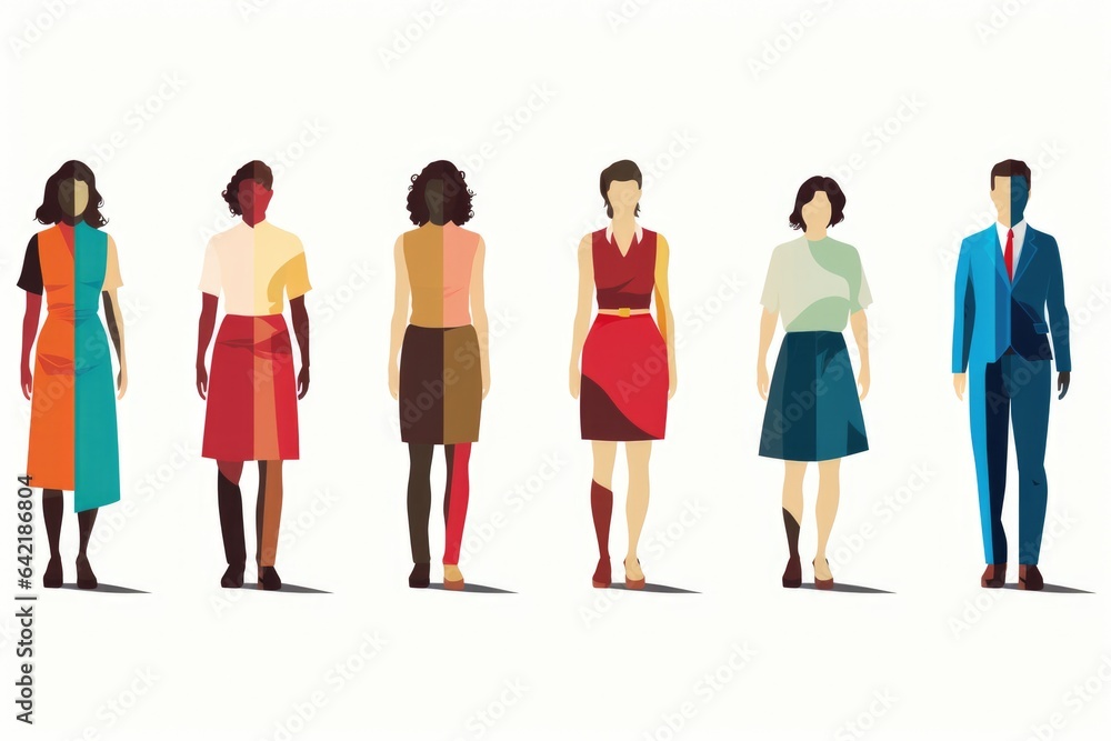 A group of people standing next to each other. Digital image.