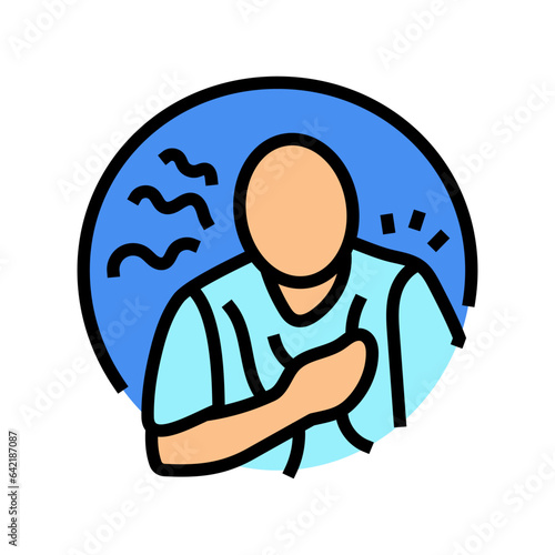 shortness of breath disease symptom color icon vector. shortness of breath disease symptom sign. isolated symbol illustration