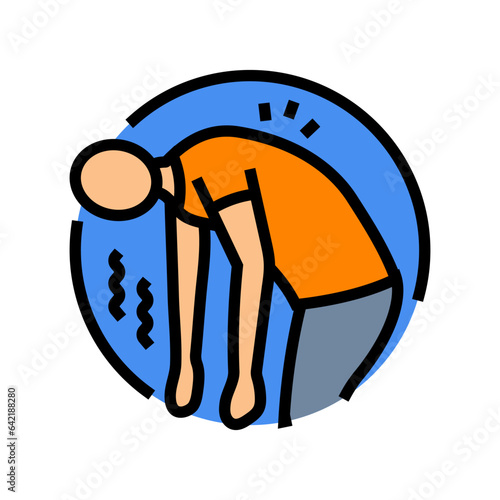 fatigue weakness disease symptom color icon vector. fatigue weakness disease symptom sign. isolated symbol illustration