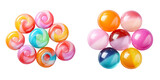 Colorful candies on a transparent background