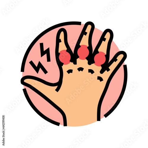 swollen joints disease symptom color icon vector. swollen joints disease symptom sign. isolated symbol illustration