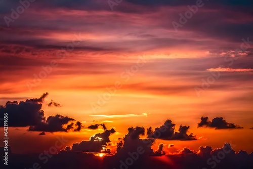 Background of colorful sky concept: Dramatic sunset with twilight color sky and clouds  © Mustafa_Art