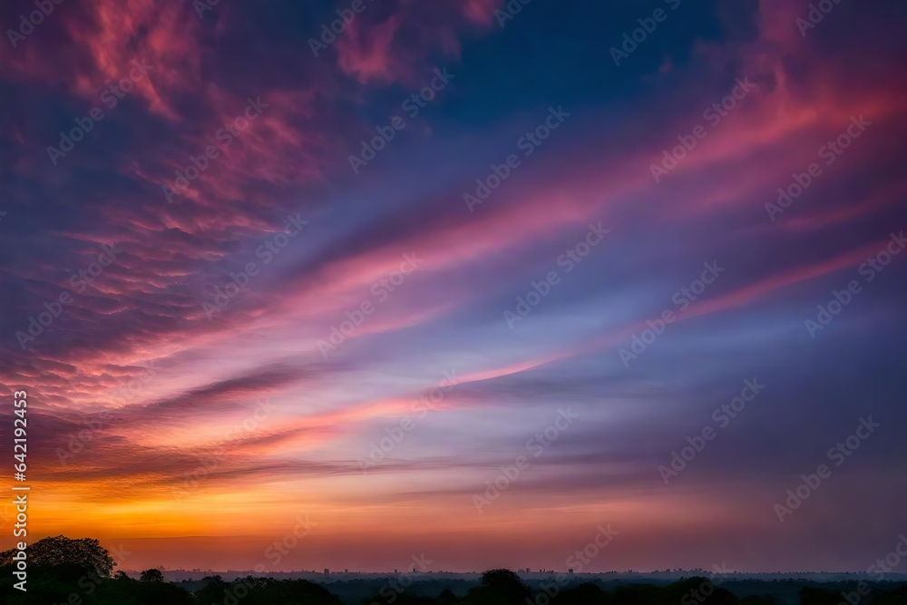 Colorful sky in twilight time background 