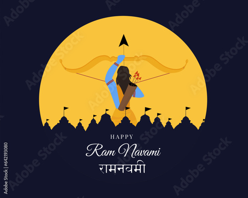 illustration of Lord Rama killing Ravana in Dussehra Navratri festival of India