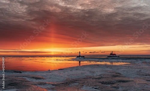 Wintry Sunrise on Lake Superior photo