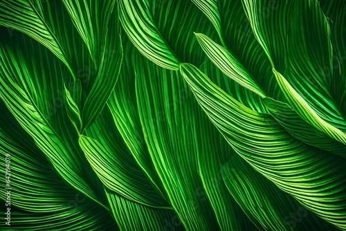 Abstract green striped nature background  vintage tone. green textured leaf of the plant. natural eco background 