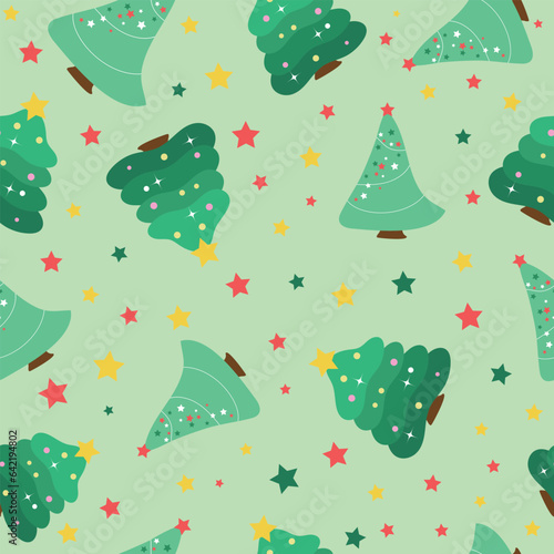 Winter pattern with cute Christmas trees.