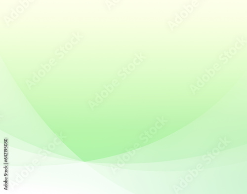 Curved and transparent white layers or lines on light greenish yellow to bright green color gradient background. Abstract and modern high resolution full frame background with copy space.