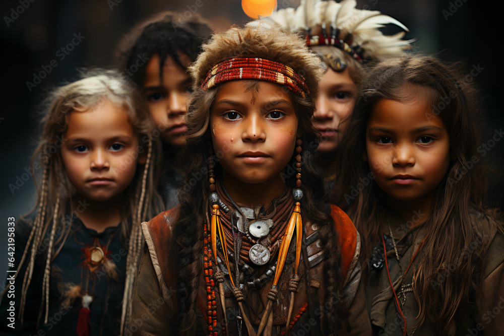 Portrait of Native American kids
