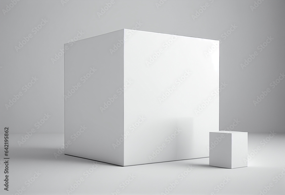 White 3D cubes standing on a white floor. AI Generated White 3D cubes standing on a white floor. AI Generated