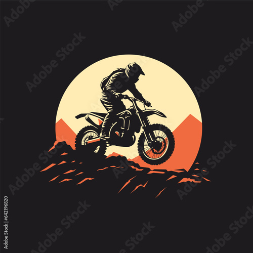 Sleek Minimalist Motocross Vector Logo Design