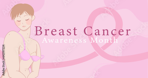 Breast Cancer Awareness Vector Illustration Banner