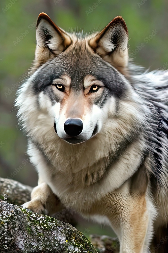 wolf portrait in the wild 