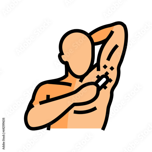 armpit hair removal male color icon vector. armpit hair removal male sign. isolated symbol illustration