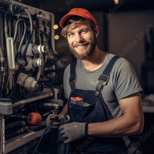 Professional plumber is wor...