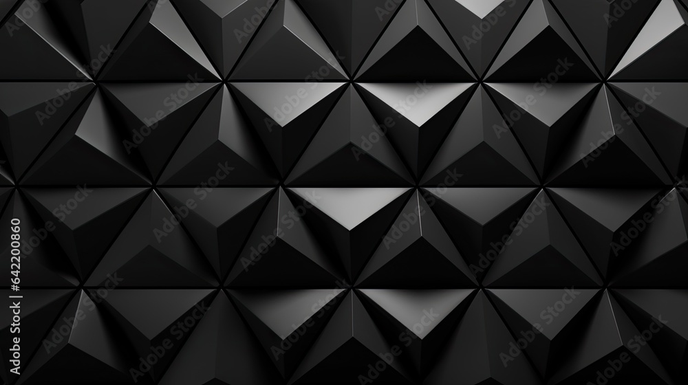 Fototapeta premium Wall with mosaic of black triangles