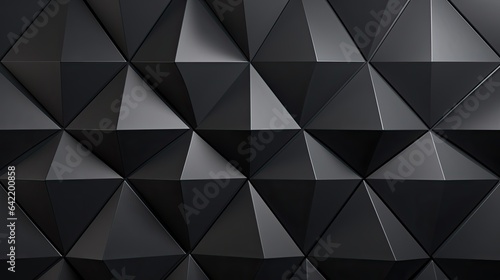 Wall with mosaic of black triangles