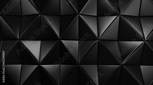 Wall with mosaic of black triangles