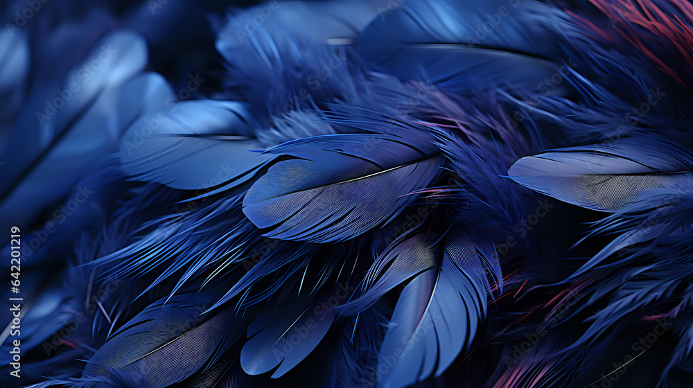 Naklejka premium abstract background blue feathers, feathers of a bluish tint close-up over the entire surface