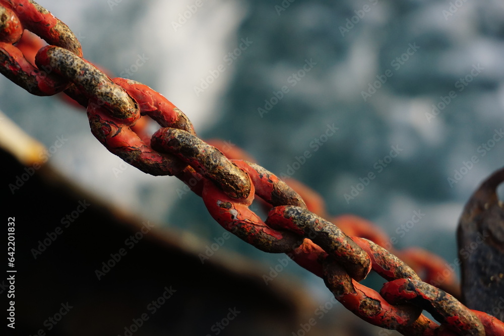 rusty metal chain rusty metal chain