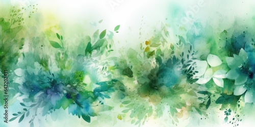Beautiful abstract green watercolor floral design background. beautiful Generative AI AIG32