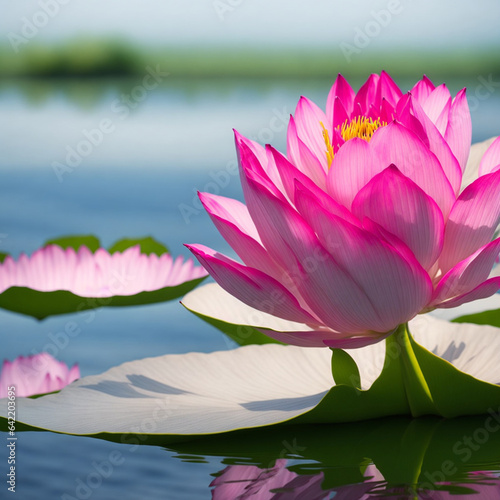 Beautiful Lotus Flower created with Generative AI