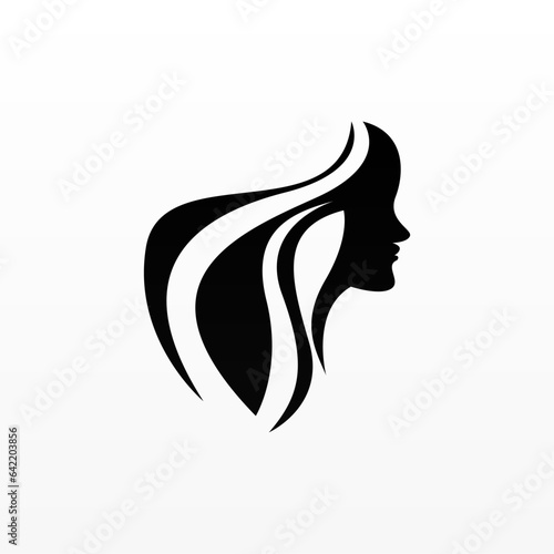 Women hair logo design concept. Hair logo template. Hair fashion logo template