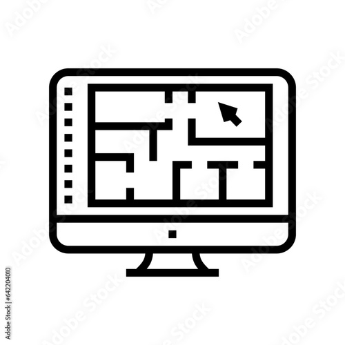 architectural plans drafter line icon vector. architectural plans drafter sign. isolated contour symbol black illustration