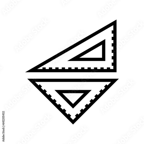 drafting triangle architectural drafter line icon vector. drafting triangle architectural drafter sign. isolated contour symbol black illustration