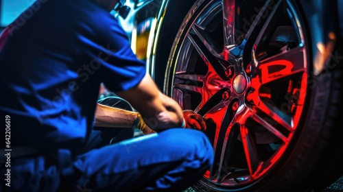 Tire man wearing car tires