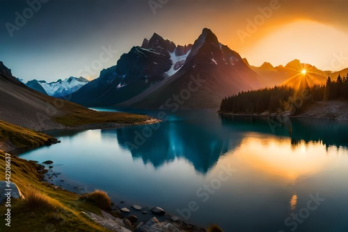sunrise over the lake © shahrukh