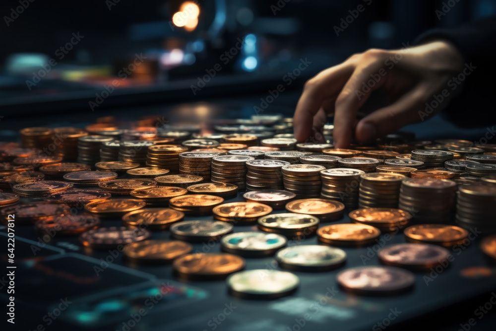 A person engaging in staking cryptocurrency on a blockchain platform, contributing to network security and earning rewards. Generative Ai. A person engaging in staking cryptocurrency on a blockchain platform, contributing to network security and earning rewards. Generative Ai.