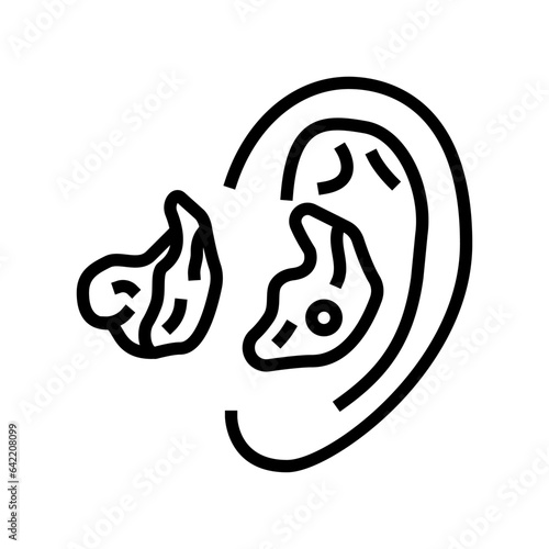 ear mold audiologist doctor line icon vector. ear mold audiologist doctor sign. isolated contour symbol black illustration