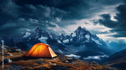 tent in the mountains