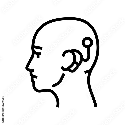 cochlear implant audiologist doctor line icon vector. cochlear implant audiologist doctor sign. isolated contour symbol black illustration
