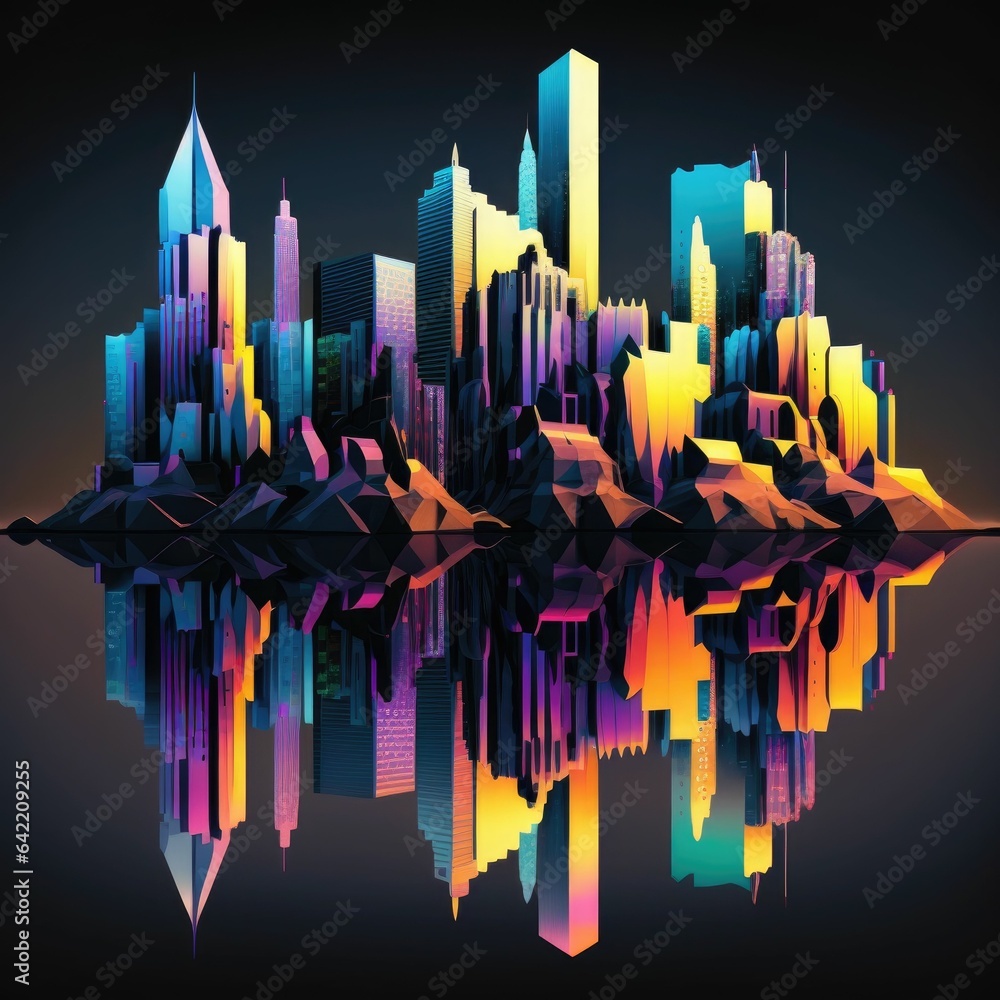 Prismatic City: A Kaleidoscope of Light and Reflections