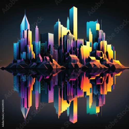 Prismatic City  A Kaleidoscope of Light and Reflections
