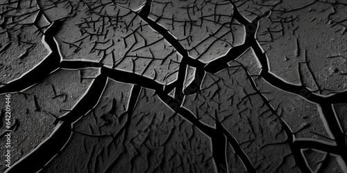 Drought's Devastating Effects: Monochromatic Landscape of Cracked Soil in High Quality and Low Contrast