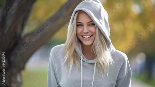 Young adult woman with blon...