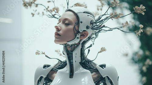 a robot or a woman half a r...