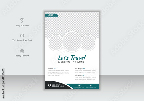 Modern travel flyer template design. Travel poster & flyer design. Travel agency