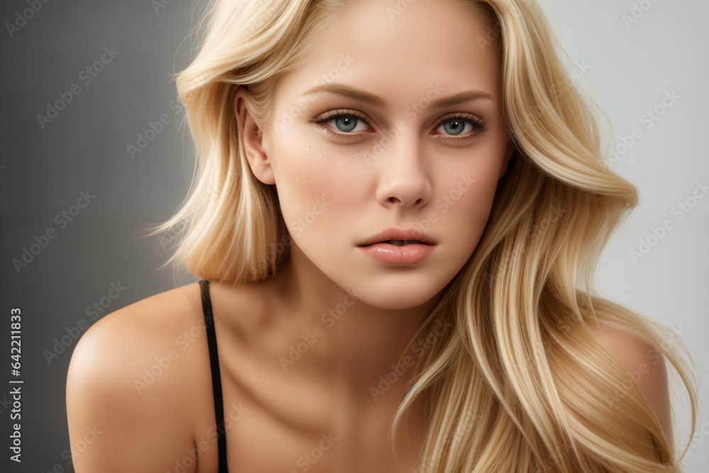 Photo portrait of a sad beautiful blonde Photo portrait of a sad beautiful blonde