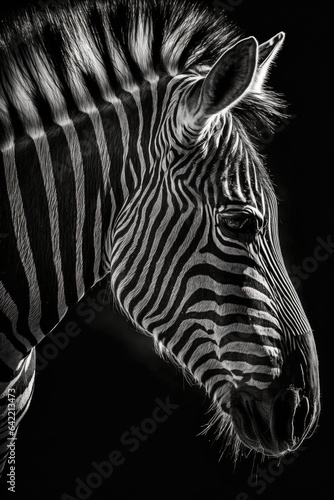 zebra silhouette contour black white backlit motion contour tattoo professional photography