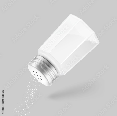 Realistic salt shaker mockup. Vector illustration, ready and simple to use for your design. ESP10.