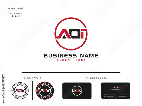 Initial Circle AOI Three Letter Logo Icon Vector For Your Shop photo