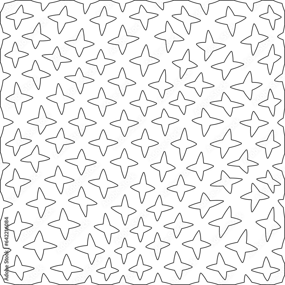 White background with black pattern. Texture with figures from lines.Line shape design.Abstract background for web page, textures, card, poster, fabric, textile. Monochrome graphic repeating design. 